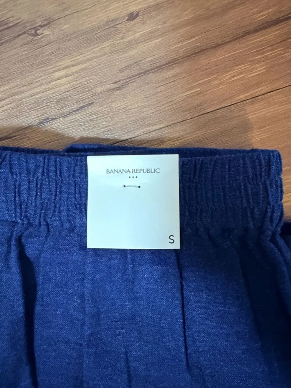 Banana Republic High Rise Pull On Linen Blend Short Size Small NWT Navy Blue